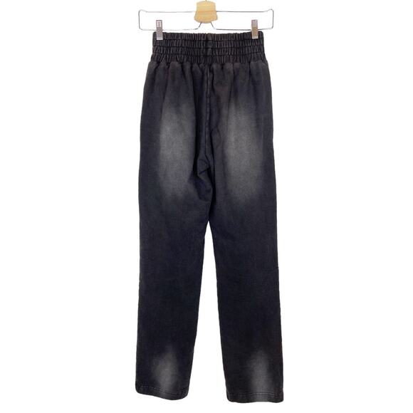 Comess Studios Sun Fade French Terry Wide Leg Black Sweatpants Size Large - Picture 2 of 8